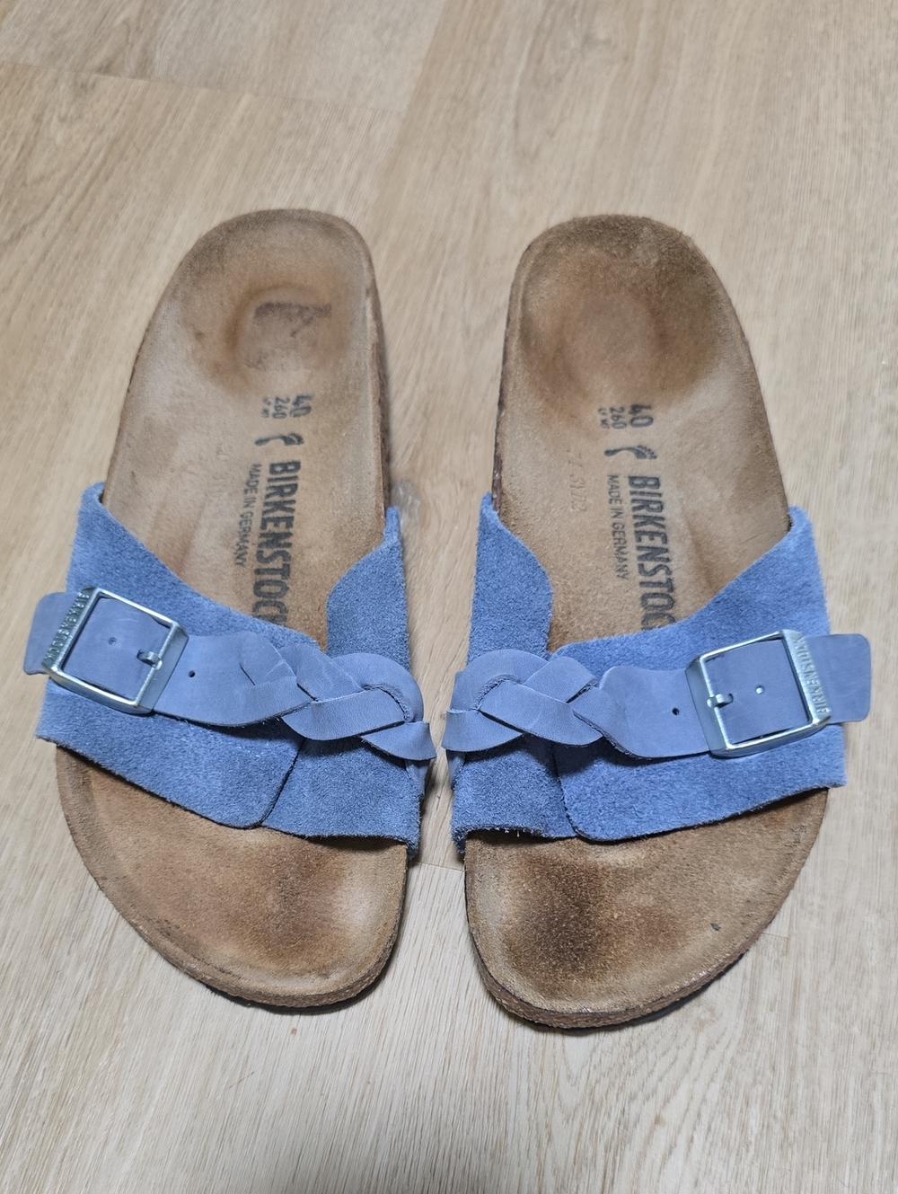 BIRKENSTOCK
Oita Braided Elemental Blue Suede Leather Mules